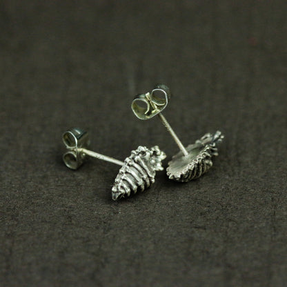 Skull Heart Sterling Silver Stud Earrings, Anatomical Jewelry, Heart Silver Jewelry, Human Organ Jewelry - Handmade