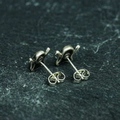Ghost 925 Silver Earrings, Weird Undead Silver Earrings, Gothic Necro, Hip Hop Earrings - Handmade