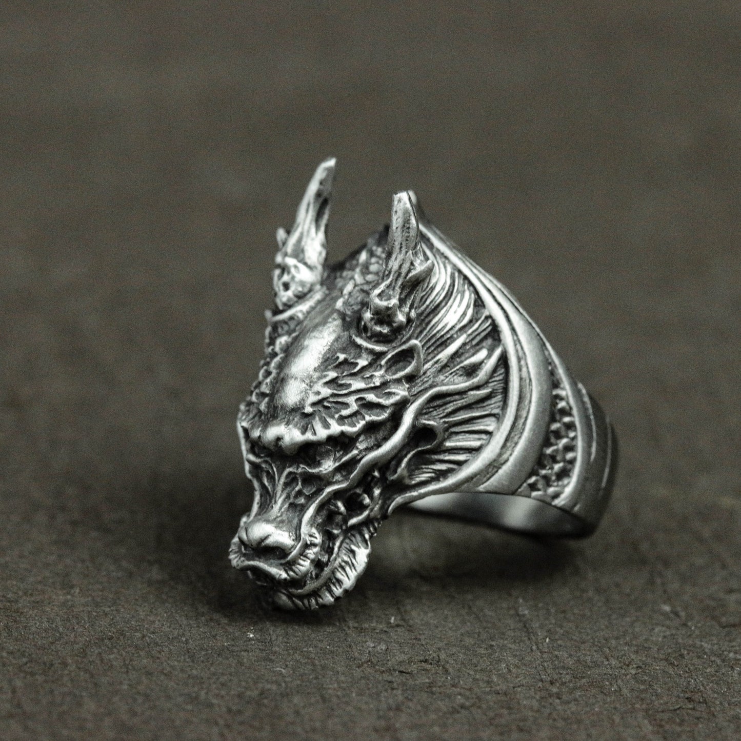 Dragon head sterling silver ring | Dragon head ring | Dragon ring | Silver dragon ring | Dragon jewelry | Men's dragon jewelry