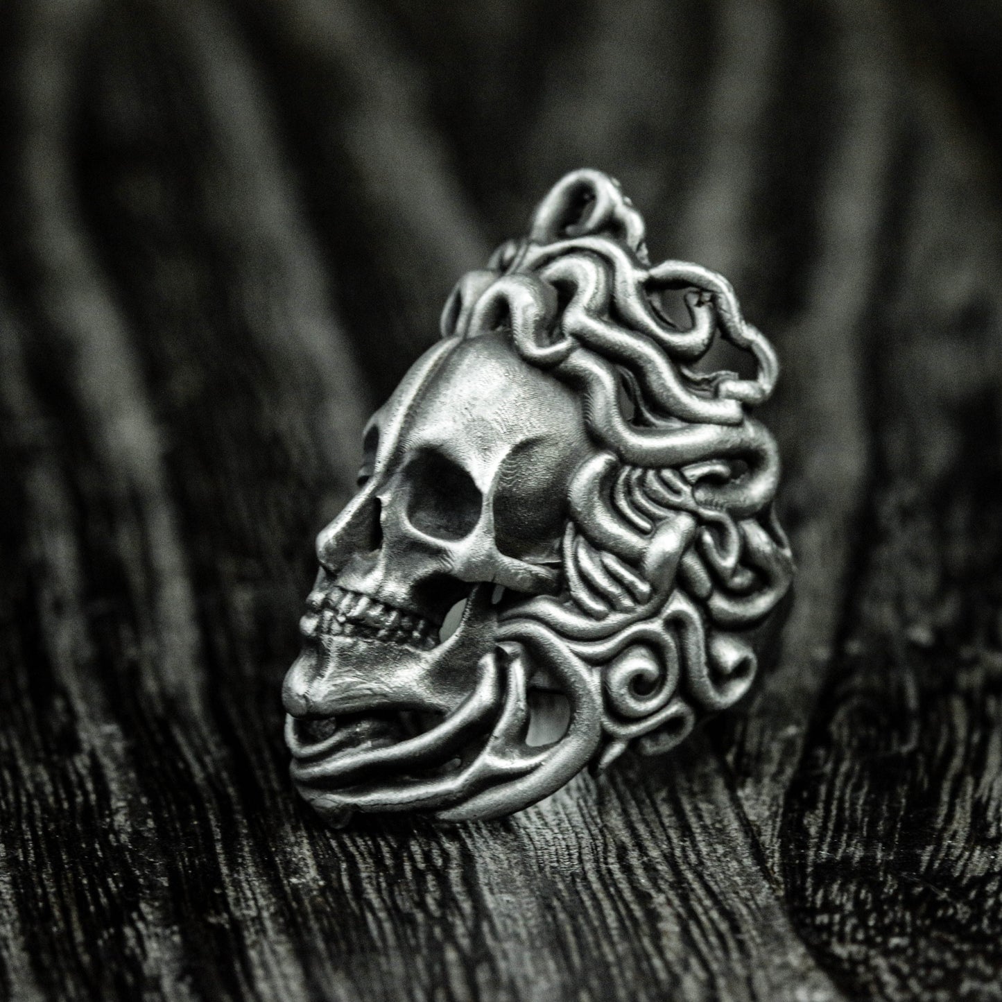 Medusa Gothic Sterling Silver Ring-Skull Ring-Medusa Ring-Gothic Ring-Greek Mythology Ring