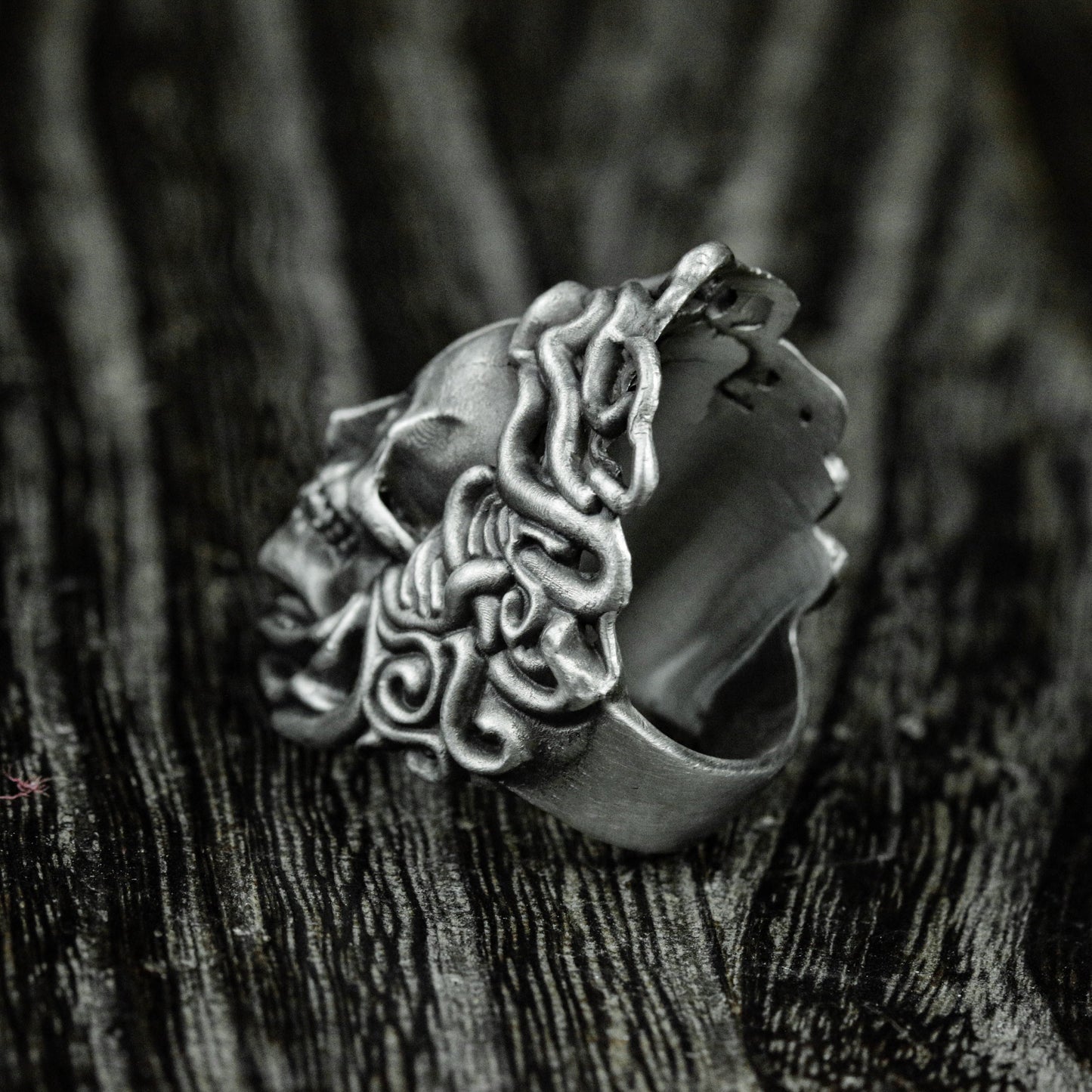 Medusa Gothic Sterling Silver Ring-Skull Ring-Medusa Ring-Gothic Ring-Greek Mythology Ring