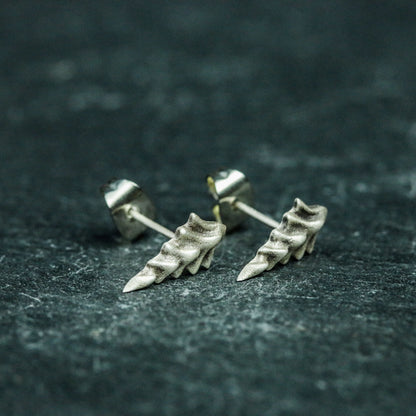 Scale Simple 925 Silver Earrings, Gothic Simple Earrings, Dragon Scale Gift - Handmade