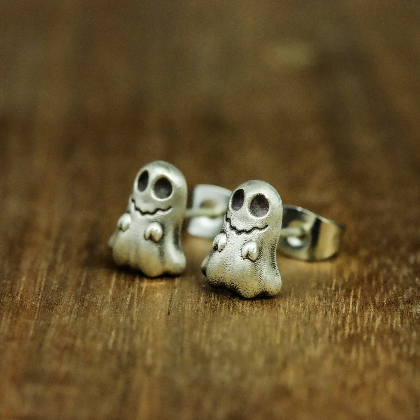 Ghost 925 Silver Earrings Weird Undead Silver Earrings, Gothic Necro, Hip Hop Earrings - Handmade Gifts