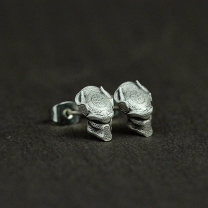 Invaders 925 Silver Earrings, Alien Mask Silver Earrings, Alien Warrior Decorative Gift Earrings - Handmade