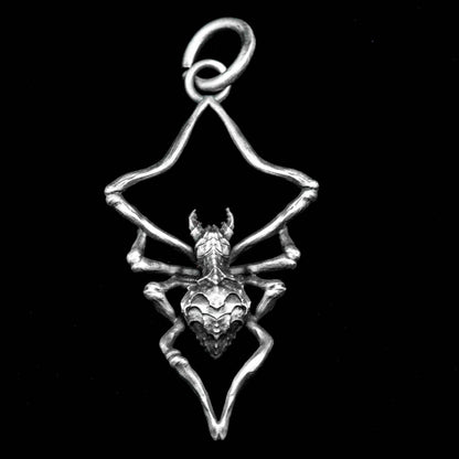 925 Sterling Silver Spider Pendant, Brass Animal Pendant, Small Animal Pendant, Plain Silver Pendant, Couple Pendant