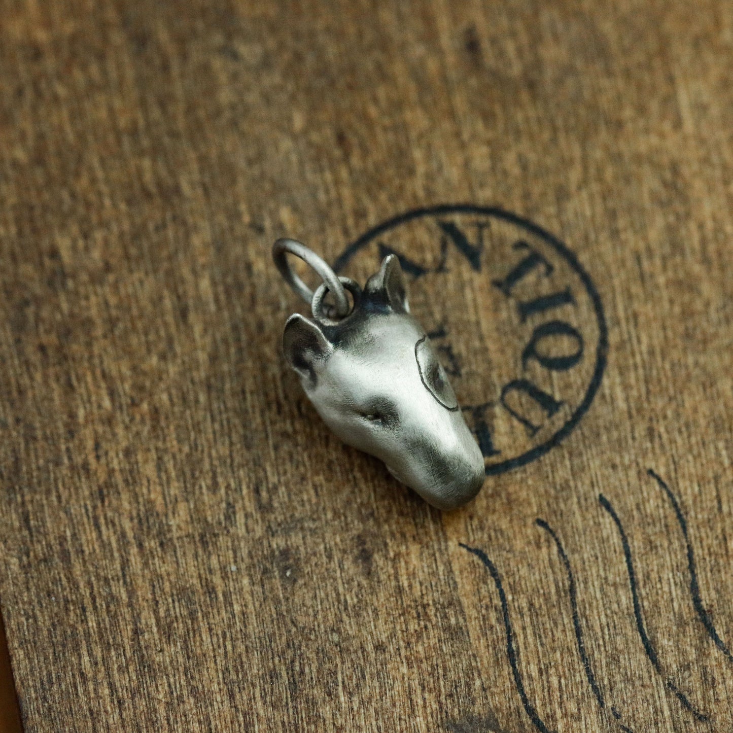 Bull Terrier 925 Silver Pendant Necklace, Abstract Simple Animal Design Silver Pendant, Pet Dog Silver Jewelry - Handmade