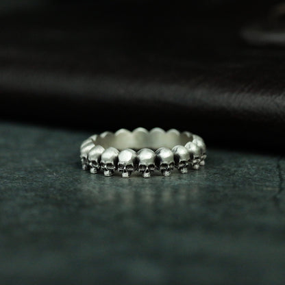 Gothic skull 925 silver ring, personalized skull silver ring, undead skull ring, gift for him - handmade