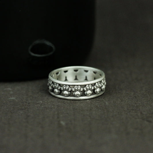 Cat paw 925 silver ring, simple animal silver ring, personalized cat animal handmade ring-handmade