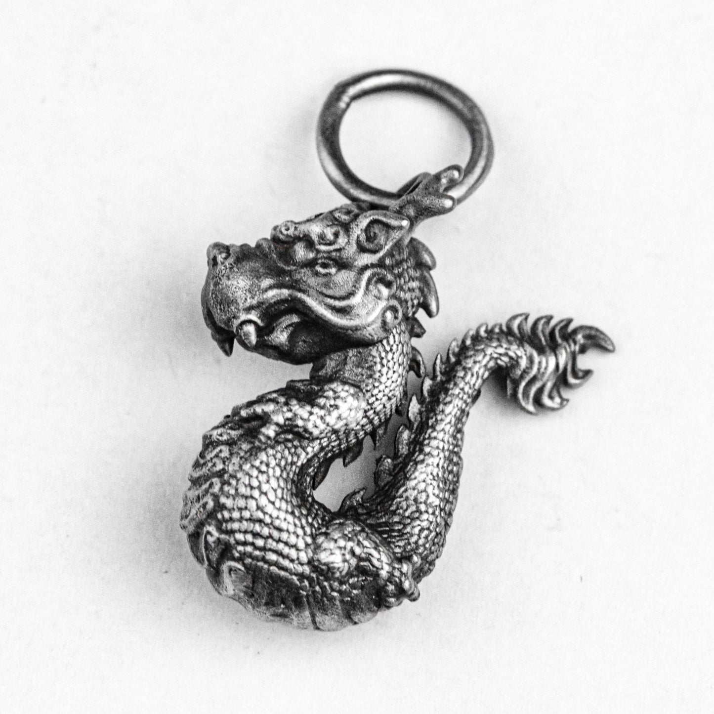 Chinese Dragon Pendant, Kylin Brass Pendant, Tang Lion Silver Pendant, Good Fortune Amulet Vintage Pendant, Men's and Women's Silver Jewelry