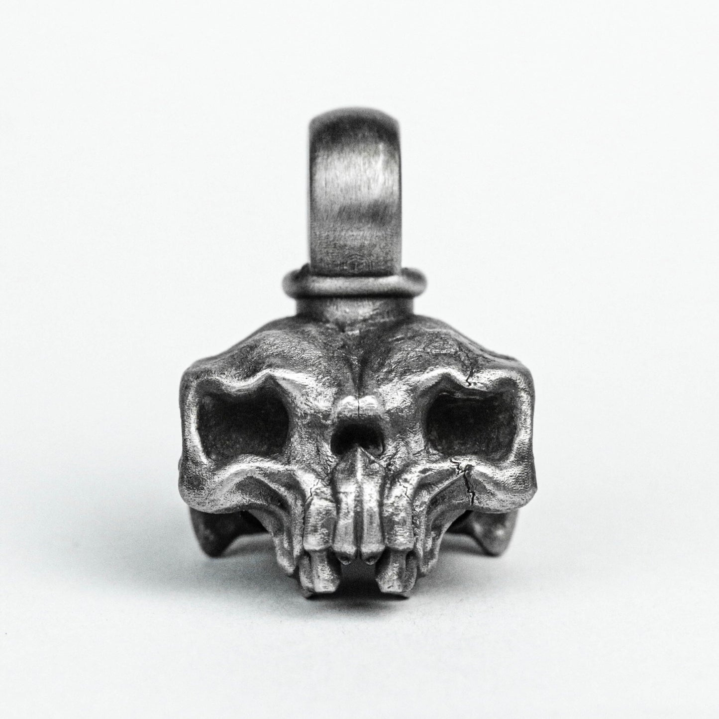 Alien Pendant, Skull Brass Pendant, Skull Pendant, Skull Silver, Jawless Jewelry, Vintage Pendant, Moon Jewelry, Silver for Men and Women