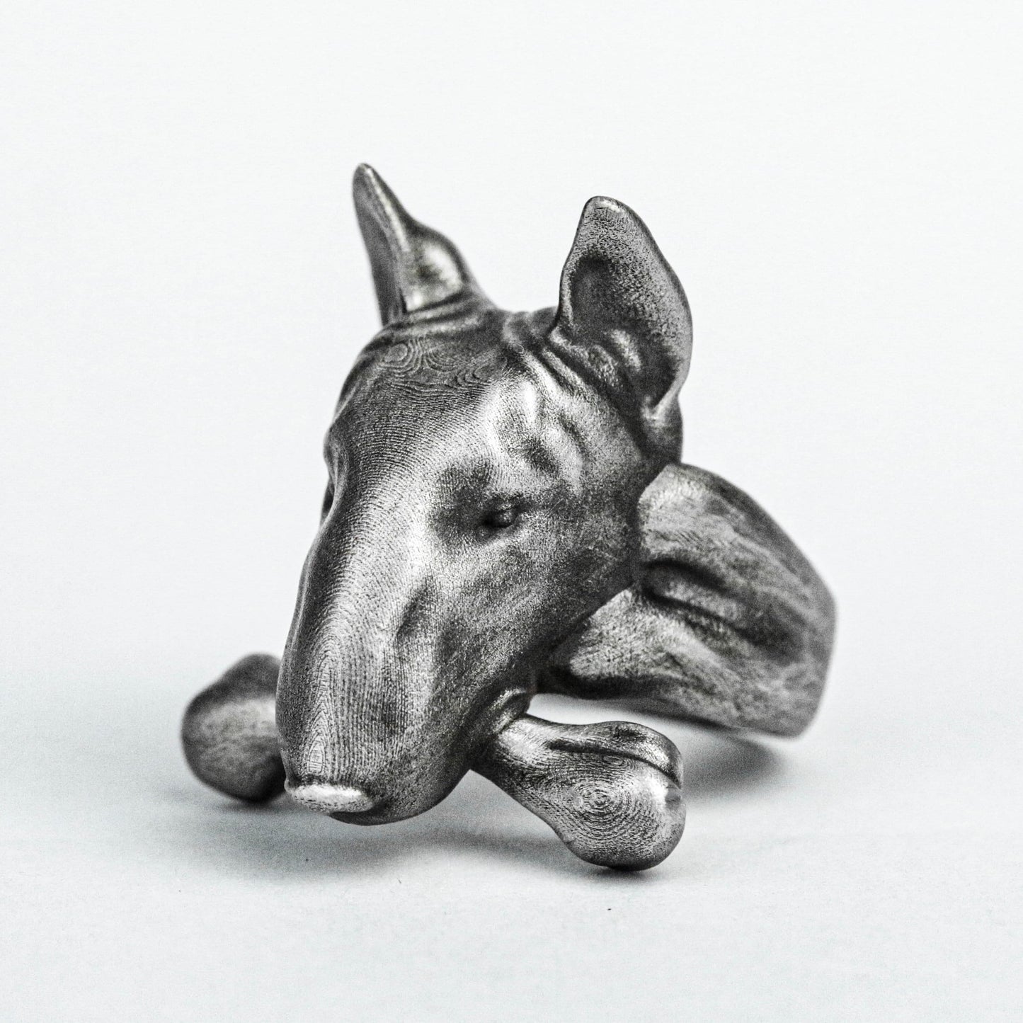 Bull Terrier 925 Sterling Silver Ring, Shaped Ring, Animal Zodiac Birthday Gift, Pet Dog Ring, Guibing Dog Brass Ring, New Design