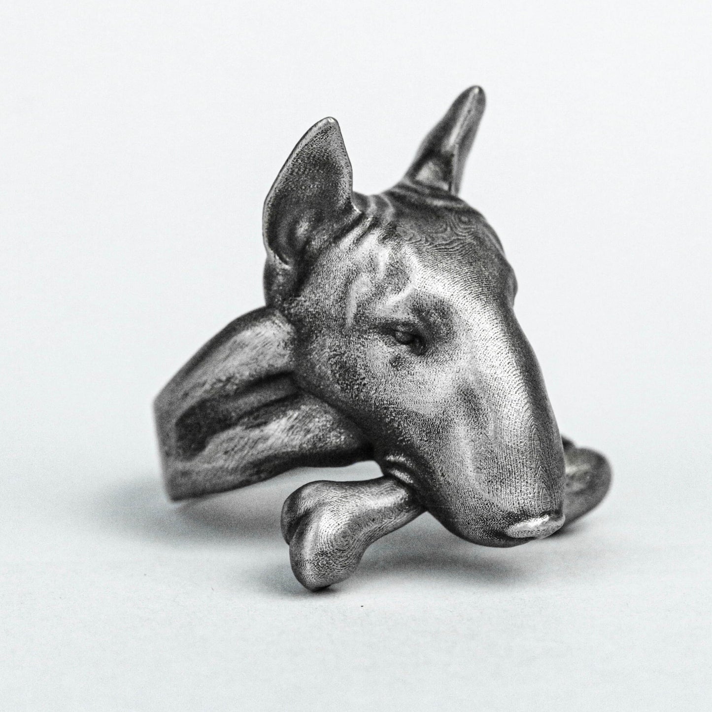 Bull Terrier 925 Sterling Silver Ring, Shaped Ring, Animal Zodiac Birthday Gift, Pet Dog Ring, Guibing Dog Brass Ring, New Design