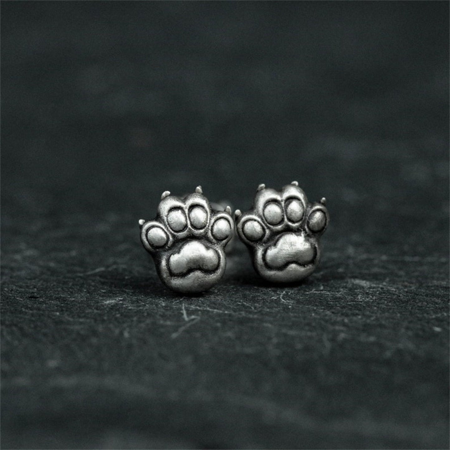 A pair Cat 925 silver earrings, cat paw silver earrings, animal paw ornament gift earrings