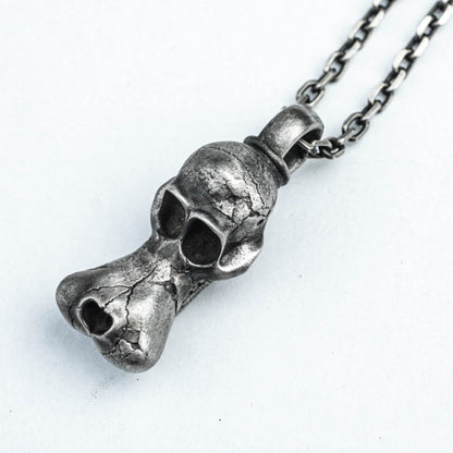Sunglasses Dog Skull Charm Necklace Big Tooth Vintage 925 Silver Pendant