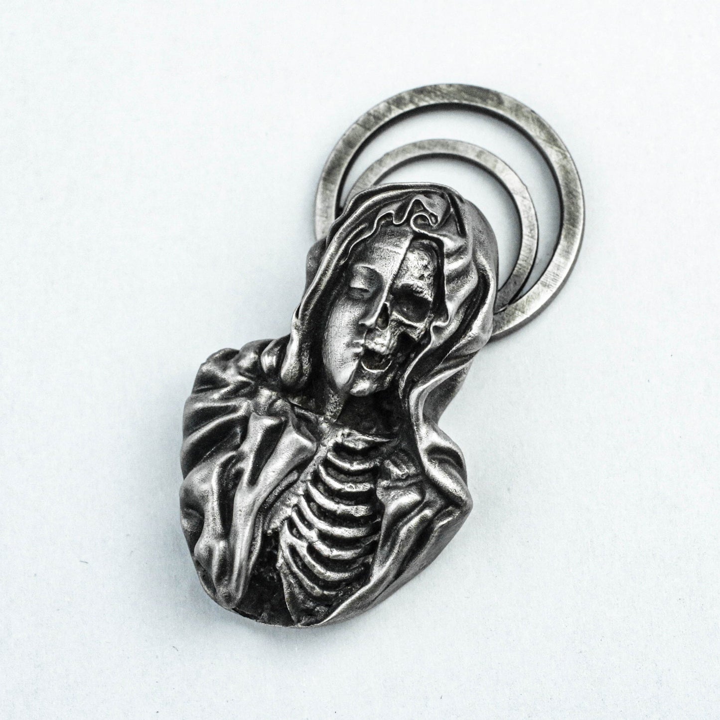 Virgin Mary 925 Sterling Silver, Angel Jewelry, Devil Skull Necklace, Christian Pendant, Brass Pendant, Auspicious Pendant