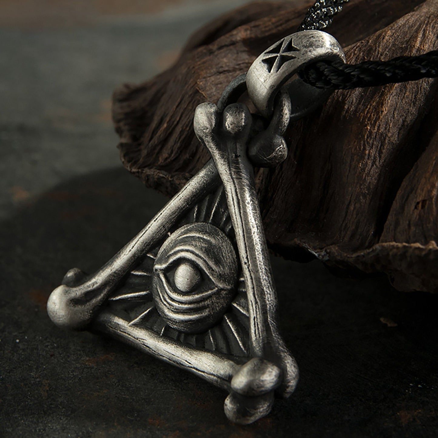 925 Sterling Silver God Eye Pendant Necklace, Sun God Eye Necklace, Gothic Jewelry, Unisex Pendant - Handmade