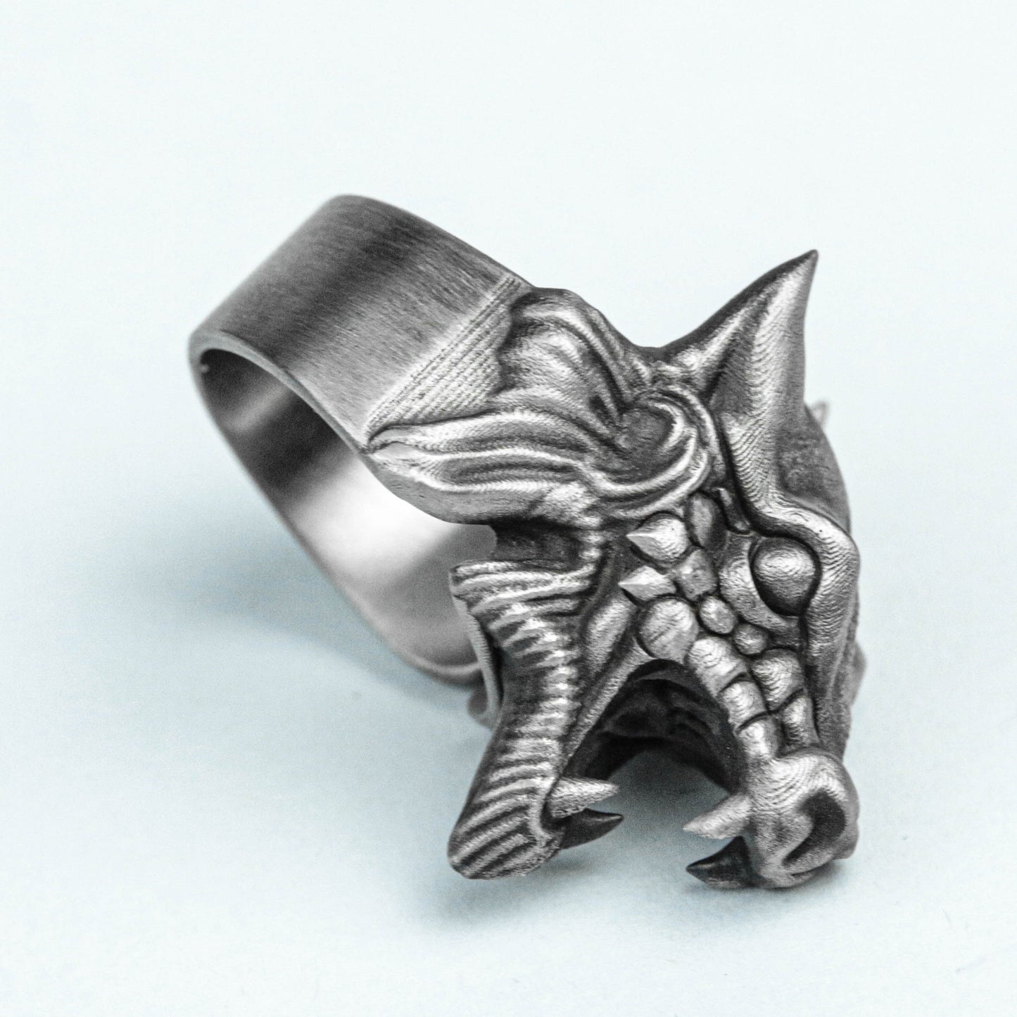 Town Tomb Beast 925 Silver Ring, Gargoyle Brass Ring, Weird Beast Jewelry, Alternative Pendant, Custom Jewelry