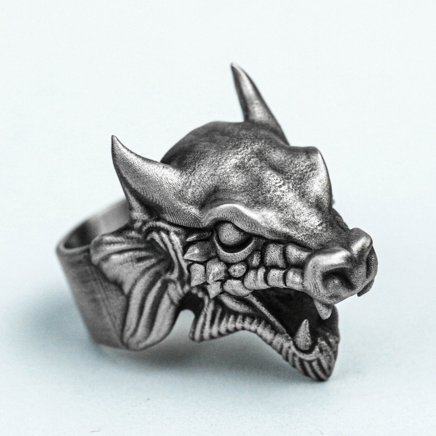 Town Tomb Beast 925 Silver Ring, Gargoyle Brass Ring, Weird Beast Jewelry, Alternative Pendant, Custom Jewelry