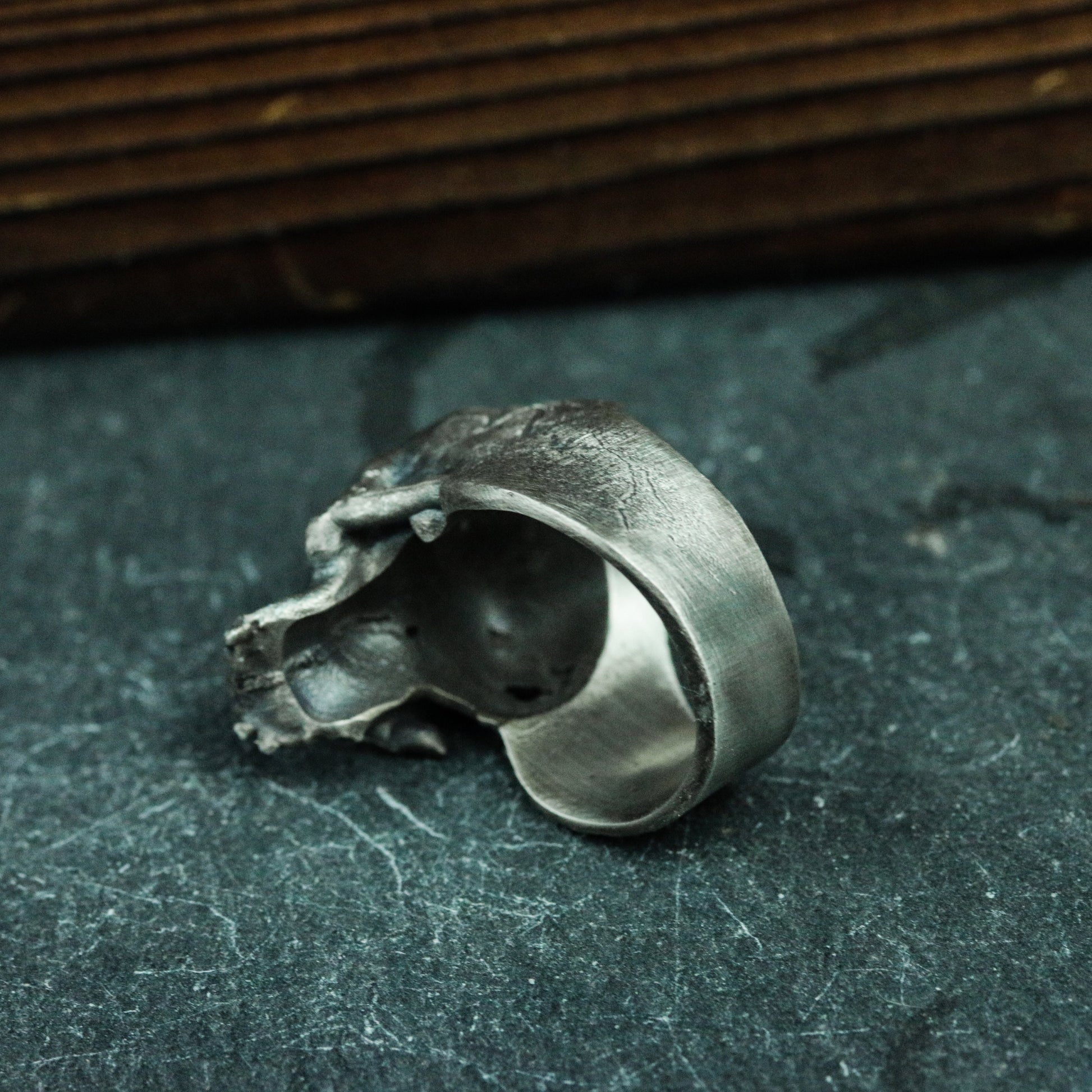 Brain Skull Silver Ring - Jawless Gothic Skull Ring - Sterling Silver Ring Gift Personality Unique - SATANHORN