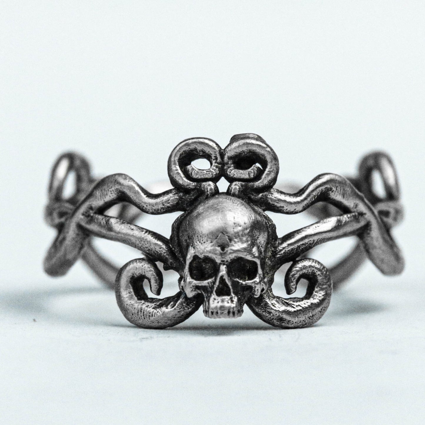 Original Ring, Skull Silver Ring, Vine Brass Ring, Hoop Charm Ring, Twig 925 Sterling Silver Ring, Totem Cutout Design