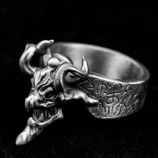 Hell Silver Ring, Satan Brass Ring, Private Customized Exclusive Product, Design Modeling, American Comic Lord, Angel Demon Sect