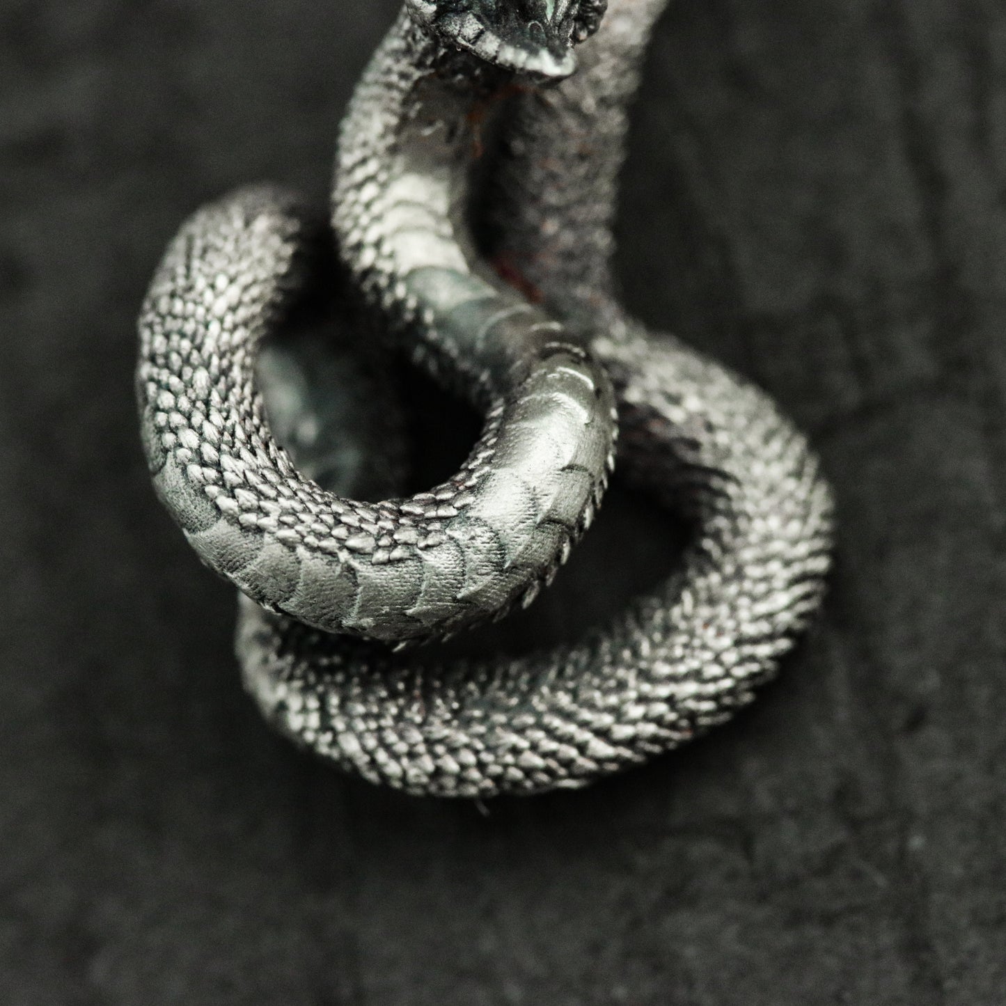 Viper 925 Silver Pendant Necklace, Roaring Snake Silver Pendant, Python Silver Necklace - Handmade