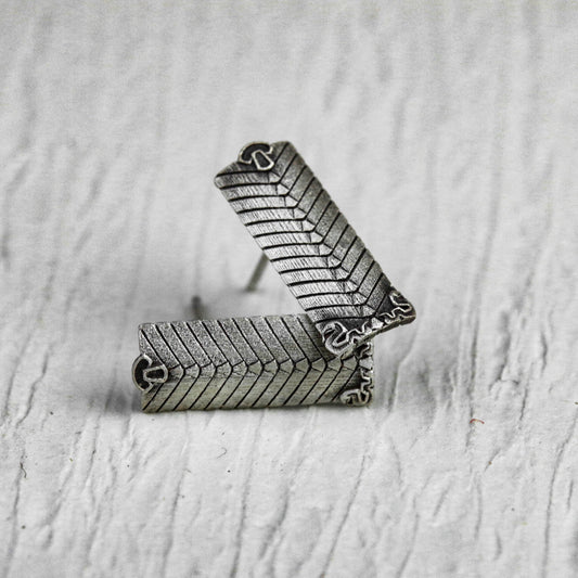 Shield 925 silver earrings, warrior silver earrings, handmade gifts, personalized square earrings