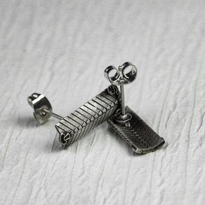 Shield 925 silver earrings, warrior silver earrings, handmade gifts, personalized square earrings