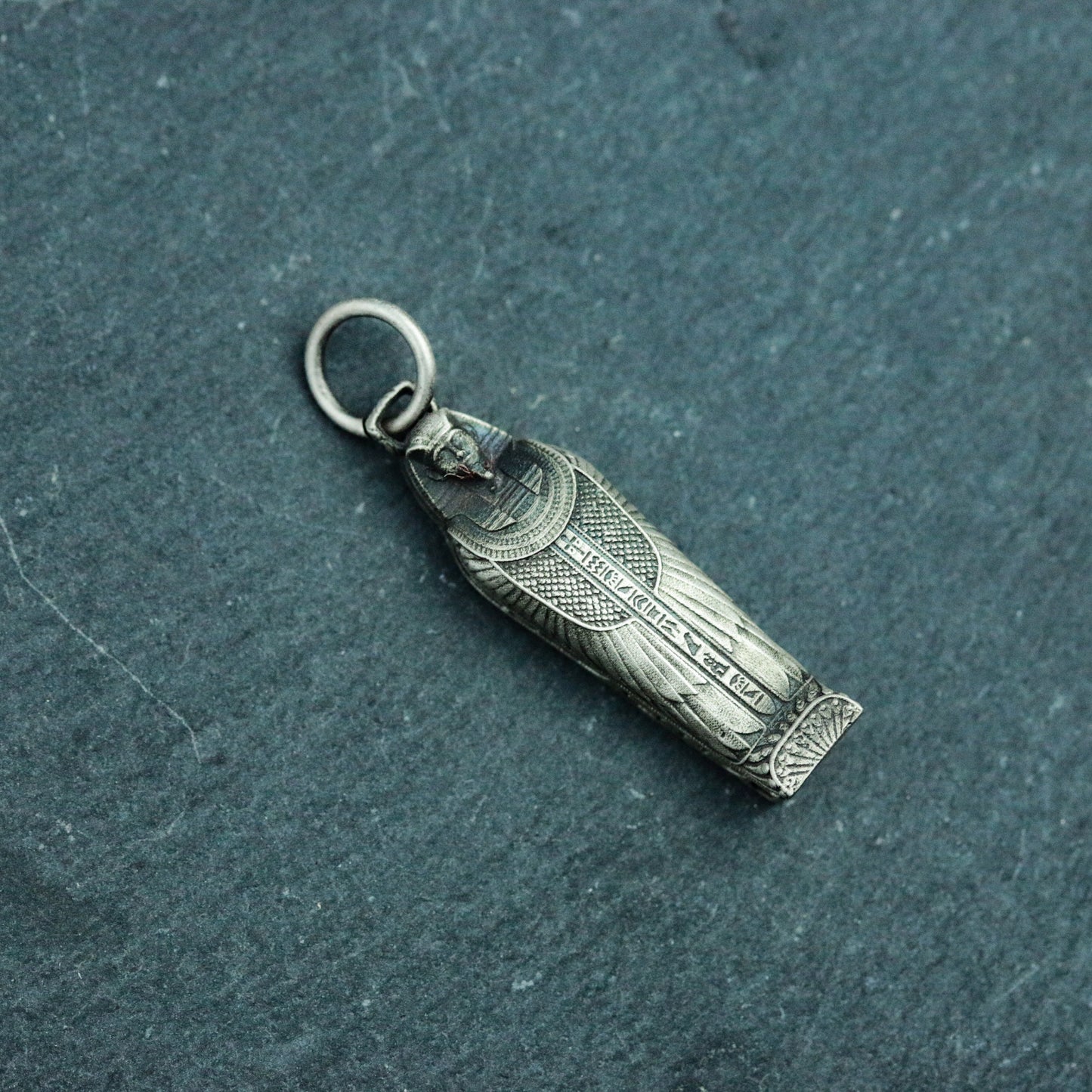 Pharaoh Coffin 925 Silver Pendant Necklace, Egyptian Pharaoh Mummy Silver Pendant, Personality Handmade Silver Necklace - Handmade