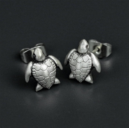 Turtle 925 silver earrings, sea animals silver earrings, turtle earrings - handmade