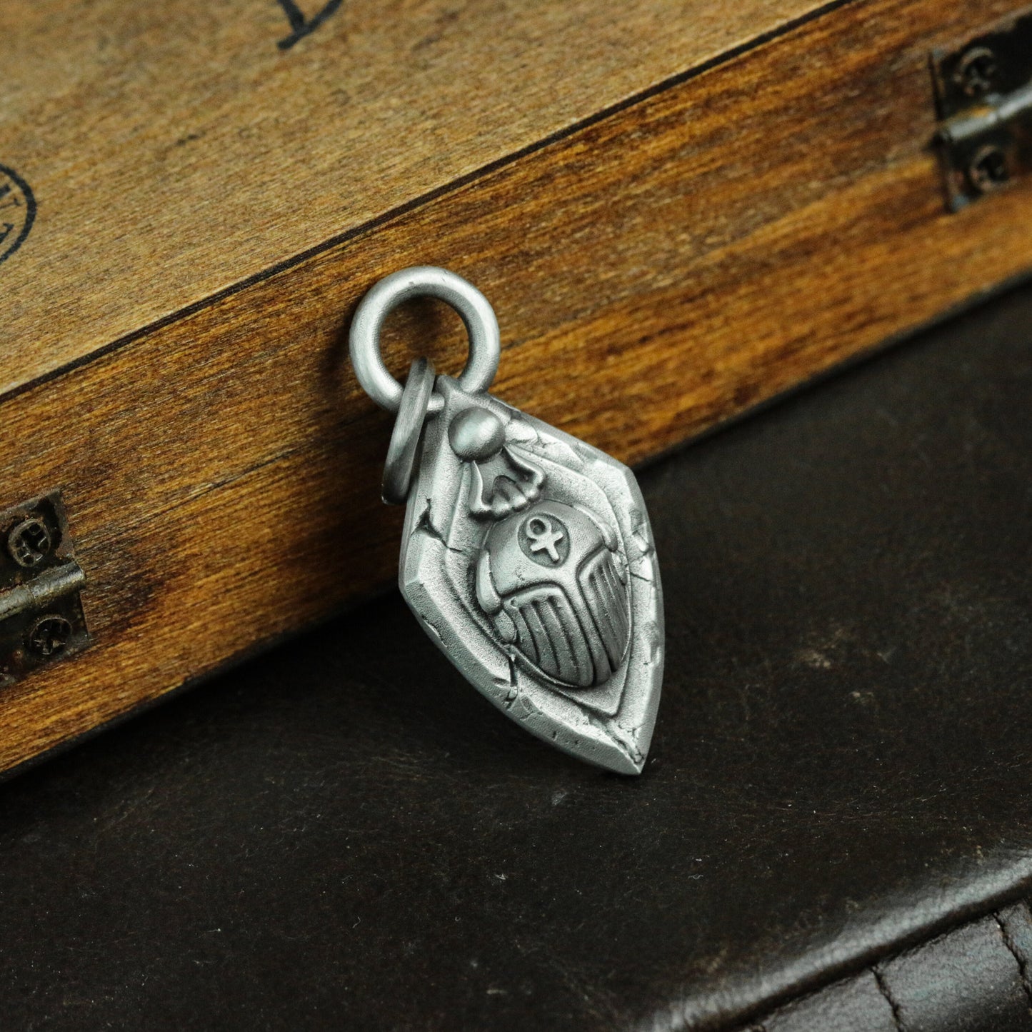 Egyptian Scarab 925 Silver Pendant Necklace, Personalized Pendant Gift Artisan Made