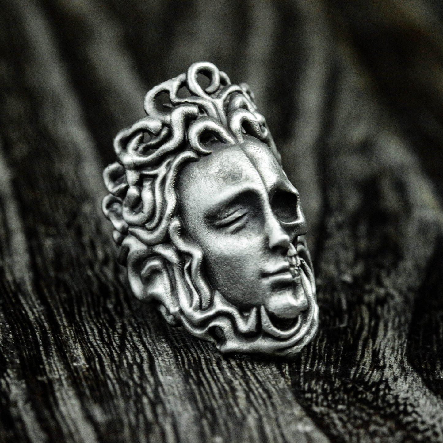 Medusa Gothic Sterling Silver Ring-Skull Ring-Medusa Ring-Gothic Ring-Greek Mythology Ring