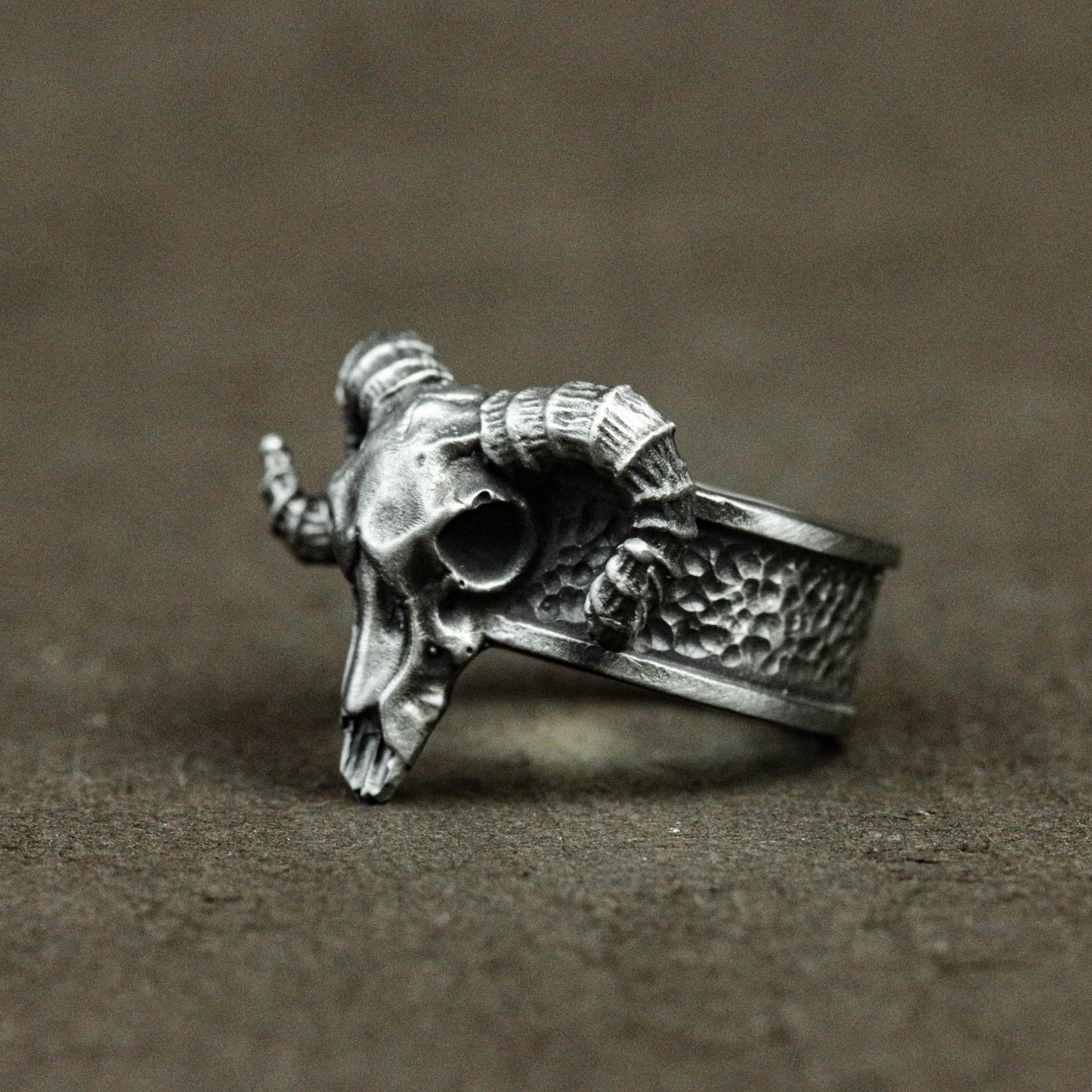 925 Sterling Silver Satan Sheep Head Ring,Sheep Head Ring,Satan Ring,Aries Ring,Men's Personalized Ring