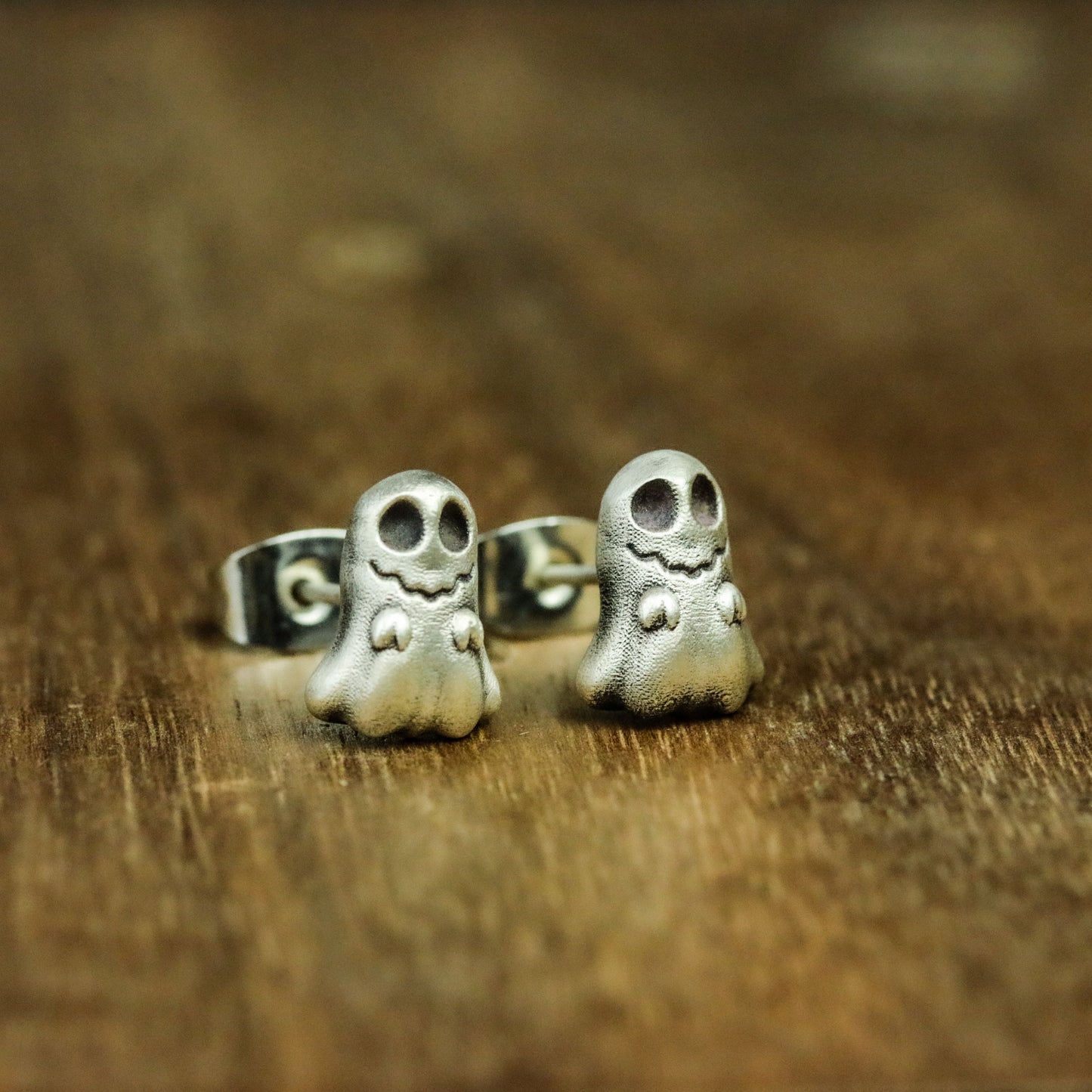 Ghost 925 Silver Earrings Weird Undead Silver Earrings, Gothic Necro, Hip Hop Earrings - Handmade Gifts