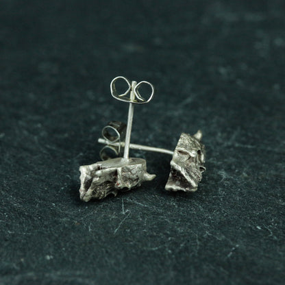Gothic Skull 925 Silver Earrings, Demon Skull Silver Earrings, Personalized Undead Silver Jewelry - Handmade