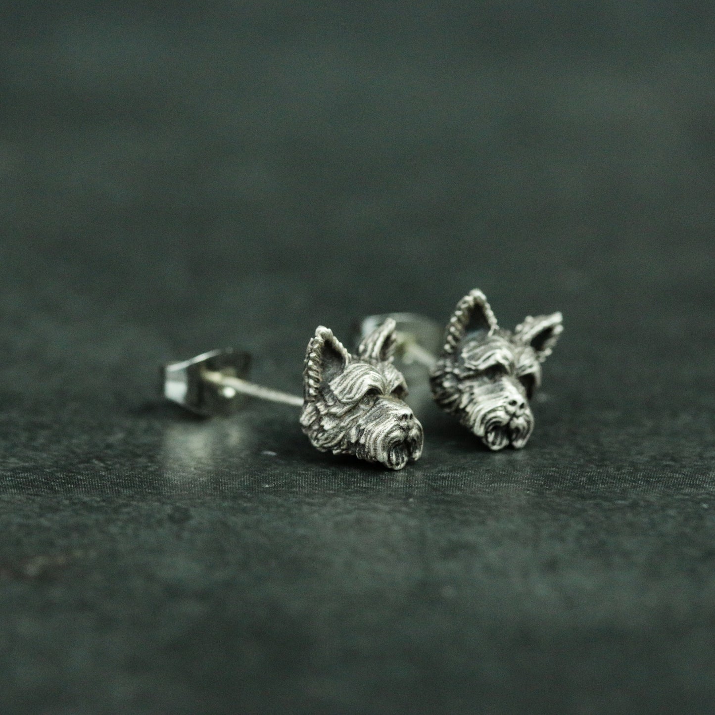 Schnauzer 925 silver earrings, silver dog earrings gifts, pet dog earrings - handmade jewelry