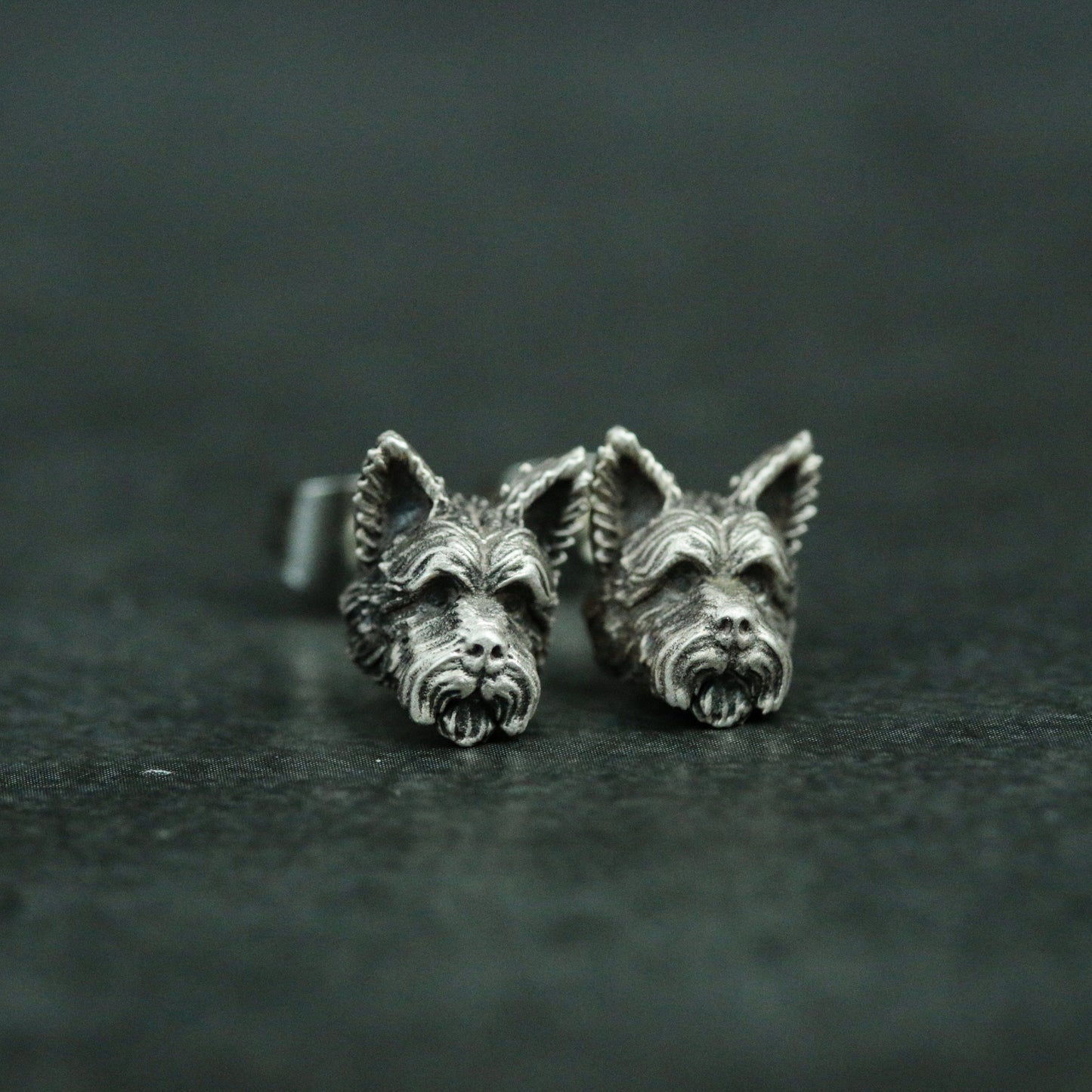 Schnauzer 925 silver earrings, silver dog earrings gifts, pet dog earrings - handmade jewelry