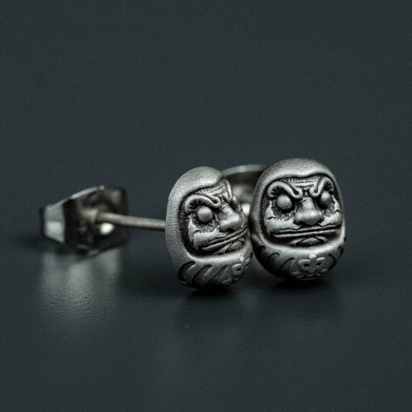 DARUMA Dharma 925 silver earrings, Japanese Dharma eggs, totem silver earrings, personalized silver jewelry-handmade gifts