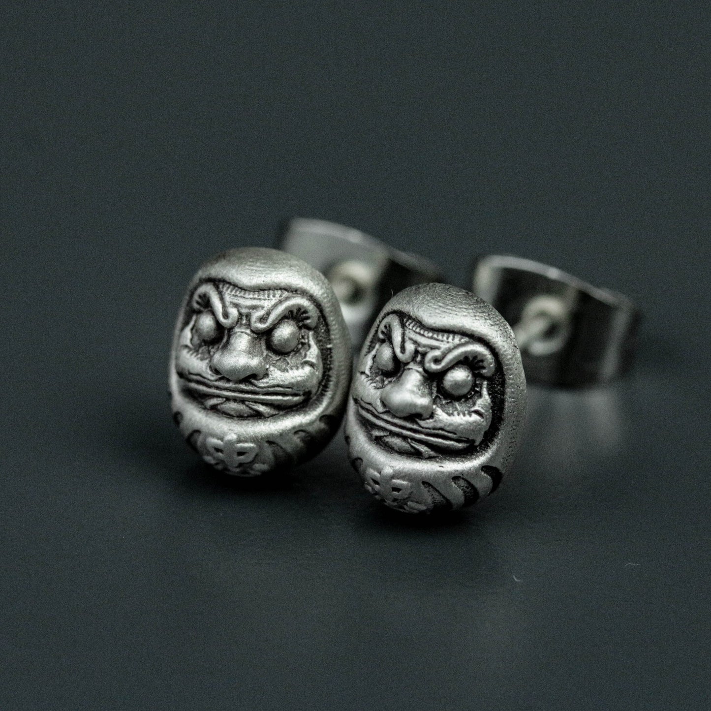 DARUMA Dharma 925 silver earrings, Japanese Dharma eggs, totem silver earrings, personalized silver jewelry-handmade gifts