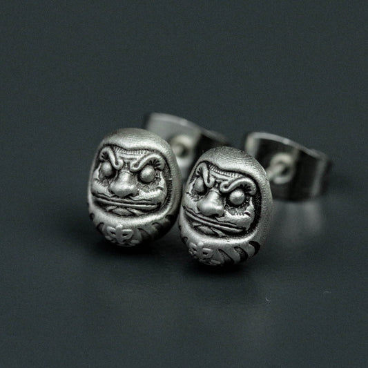 DARUMA Dharma 925 silver earrings, Japanese Dharma eggs, totem silver earrings, personalized silver jewelry-handmade gifts