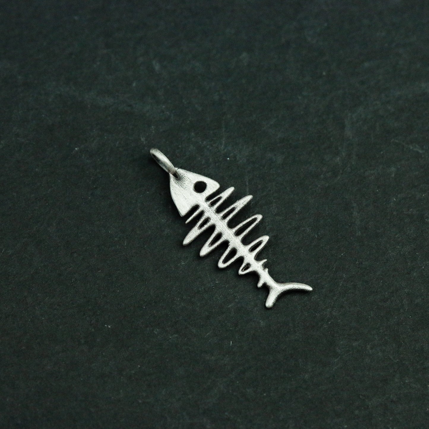 Fishbone 925 Silver Pendant Necklace, Animal Skeleton Silver Pendant, Gift Jewelry for Bone Lovers - Handmade