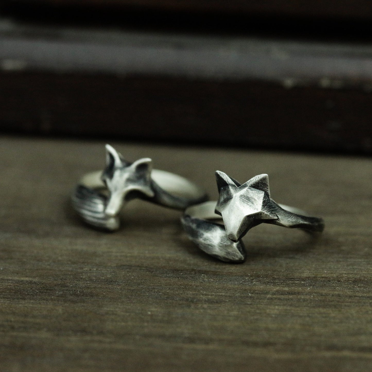 fox 925 silver ring, simple animal silver ring, personalized couple fox ring, gift for him - handmade