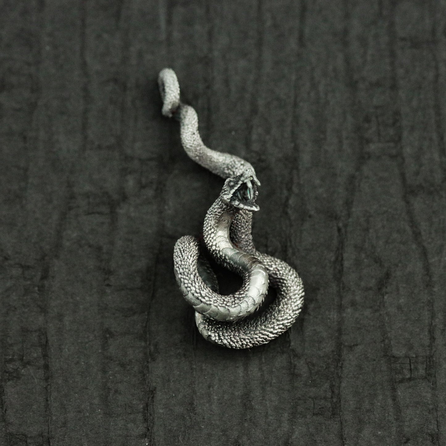 Viper 925 Silver Pendant Necklace, Roaring Snake Silver Pendant, Python Silver Necklace - Handmade