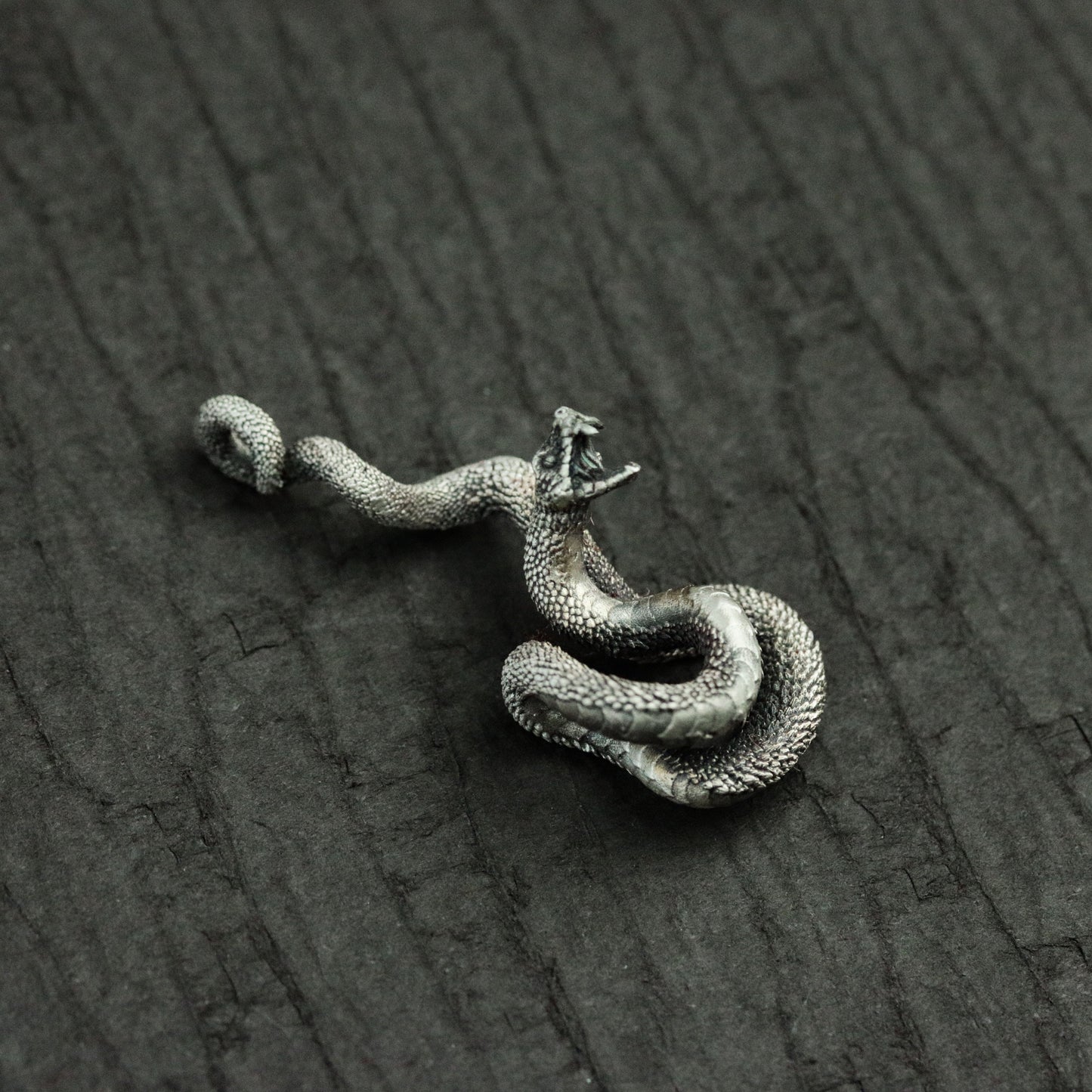 Viper 925 Silver Pendant Necklace, Roaring Snake Silver Pendant, Python Silver Necklace - Handmade