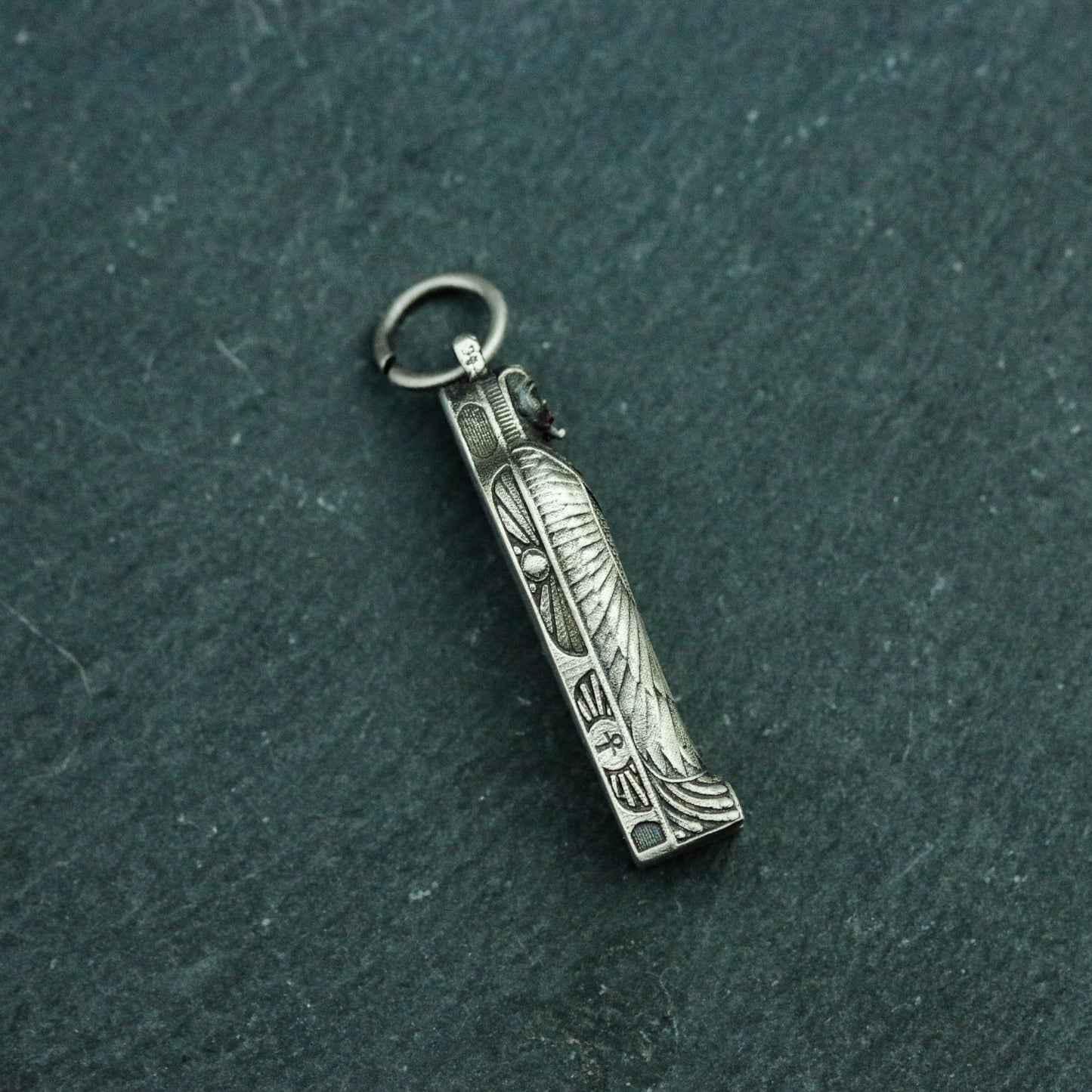 Pharaoh Coffin 925 Silver Pendant Necklace, Egyptian Pharaoh Mummy Silver Pendant, Personality Handmade Silver Necklace - Handmade