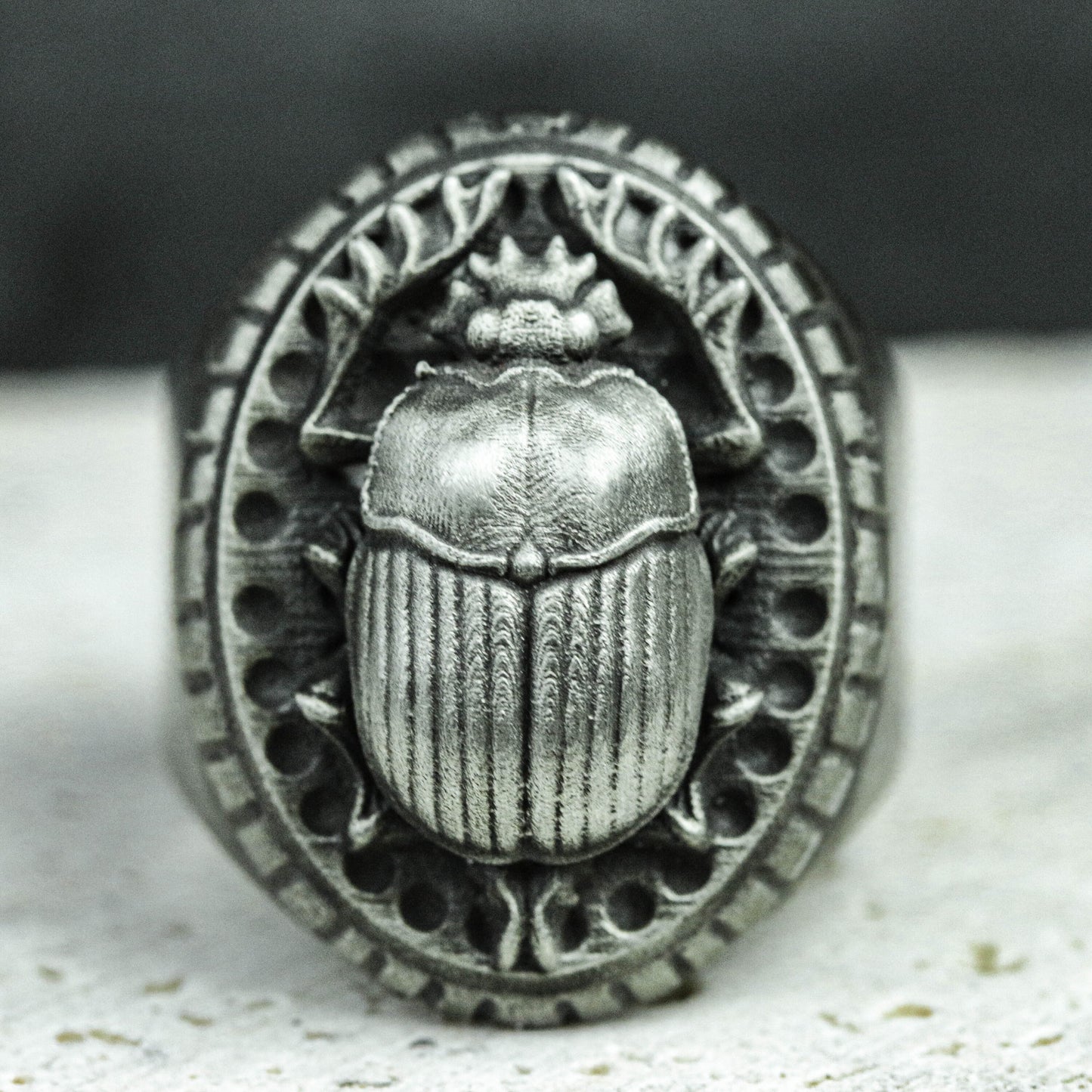 925 Sterling Silver Scarab Totem Ring, Scarab Silver Jewelry, Beetle Ring, Animal Ring, Gothic Jewelry, Men's Ring