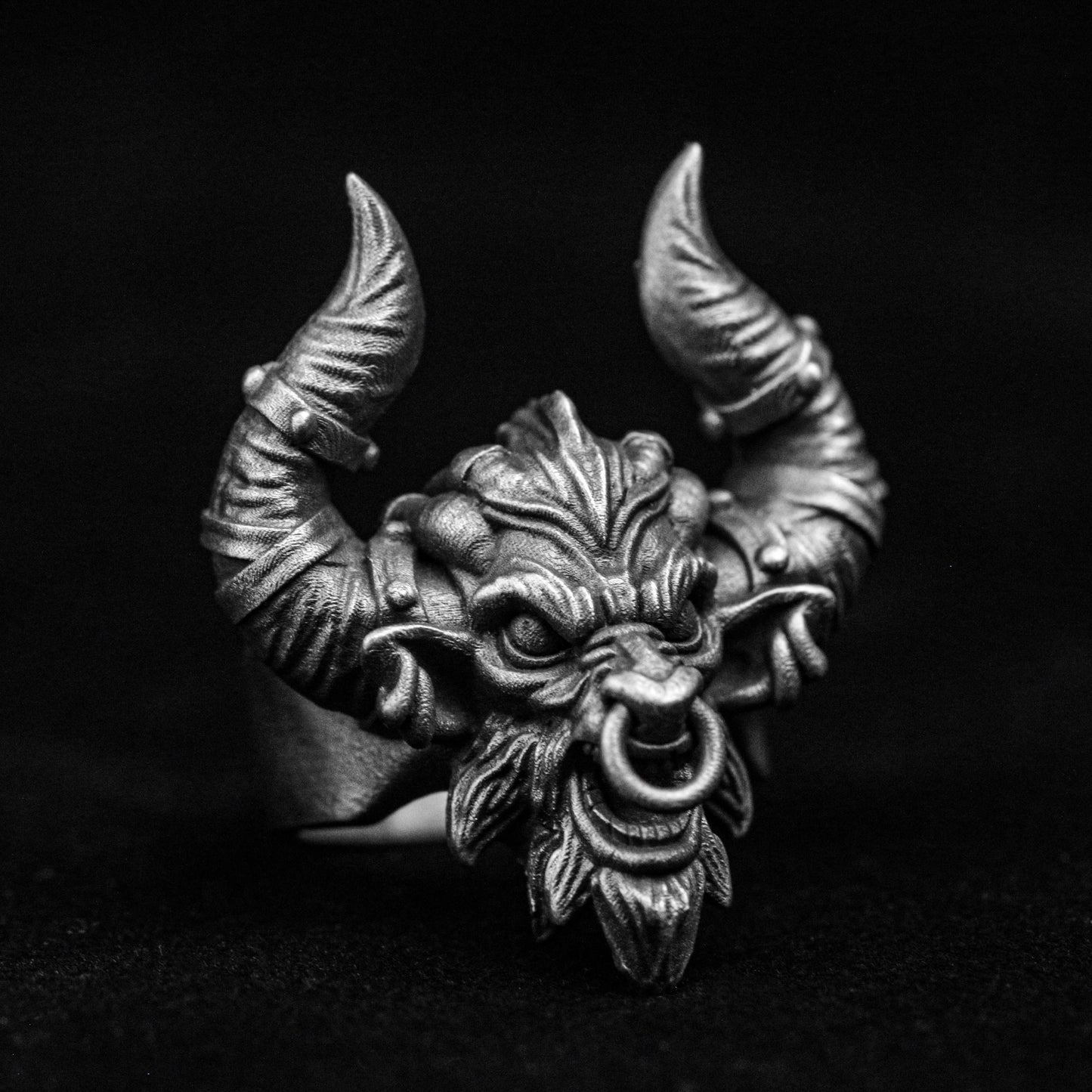 Angry Bull Demon Ring, Minoan Bull Silver Ring, Silver Ring, Bullfighting Brass Ring, Simple Style Ring, Seiko Jewelry, Bull Ring,