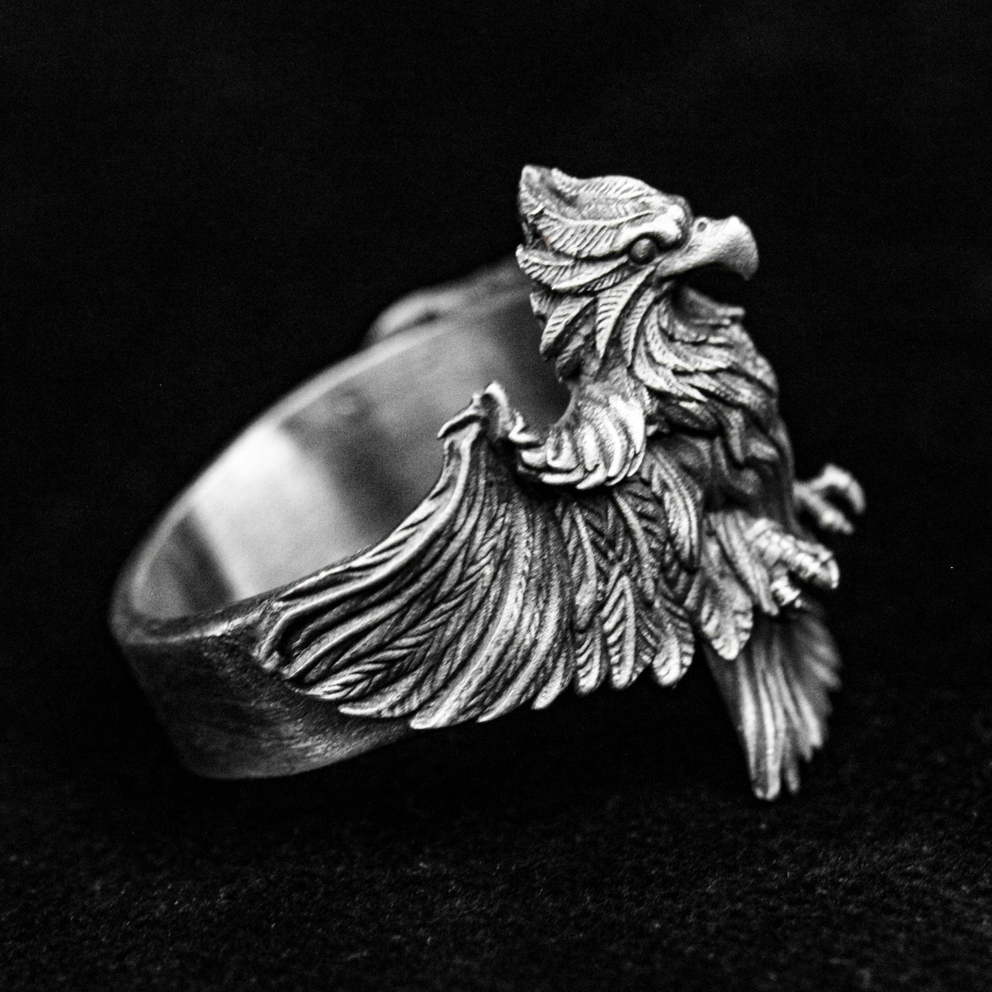 Eagle silver ring, eagle strikes the sky ring, soaring eagle ring, eagle silver jewelry, flying wing brass ring, feather jewelry,