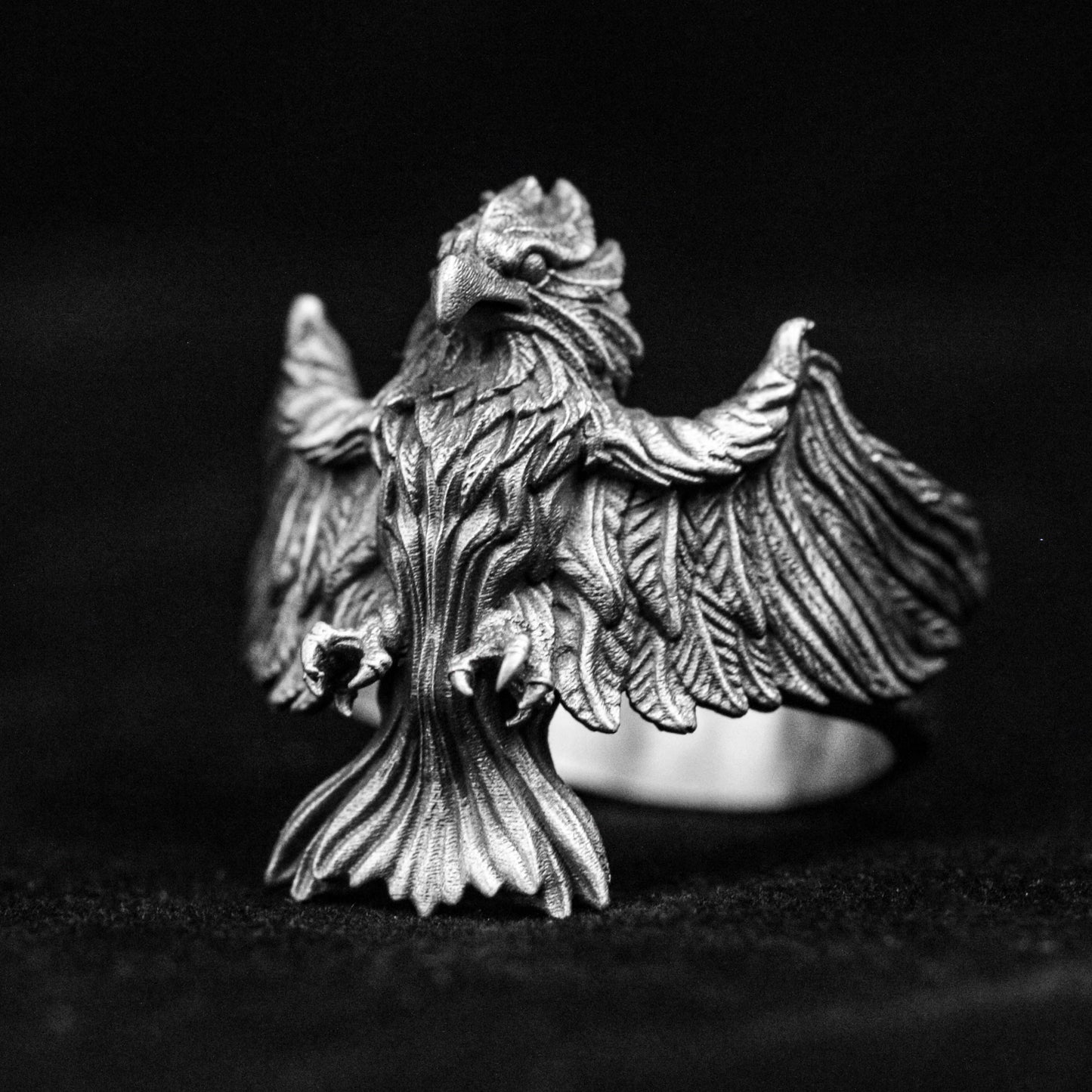 Eagle silver ring, eagle strikes the sky ring, soaring eagle ring, eagle silver jewelry, flying wing brass ring, feather jewelry,