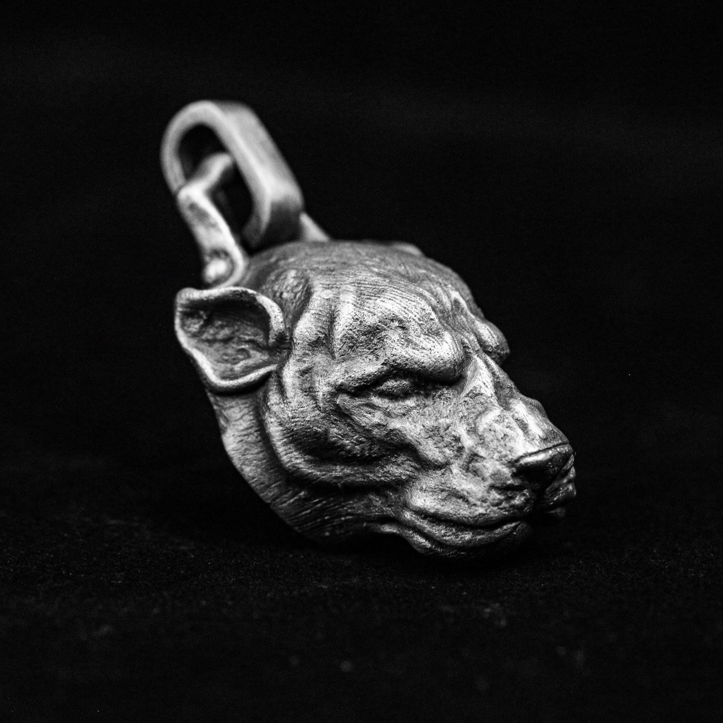 Leopard Silver Pendant, Skull Silver Pendant, Vintage Necklace, Snow Leopard Brass Necklace, Special Gift, Fashion Necklace